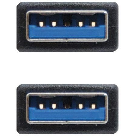 Nanocable Cable USB 3.2 Gen 1 de 2 m, USB A a USB A, Negro